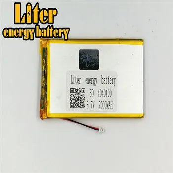 1,0 MM 2 pinos conector 4040100 3,7 V 2000mah Bateria de Polímero de Lítio para e-books em seu GPS PDA MP3 MP4 MP5 pequenos brinquedos