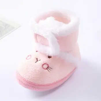 1 Par de Botas de Inverno de Fácil uso Criança Sapatos de Sola Macia de Bebê Meninas Sapatos Botas de Inverno