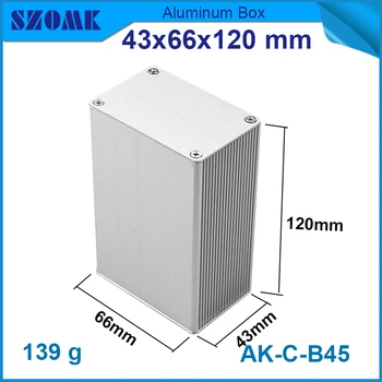 10 pcs/monte caja aluminio eletrônico do pwb de gabinete 43(H)x66(L)X120(L)mm diy estrutura em alumínio