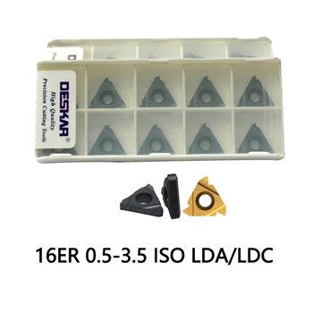 10PCS 16ER 1.5 iso16ER 0.5 0.75 1 1.25 1.5 1.75 2 2.5 3 3.5 ISO LDA LDC Ferramentas para Torneamento de pastilhas de metal duro CVD DESKAR marca