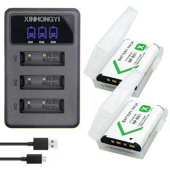 2* NP-BX1 NP BX1 bateria NPBX1 Bateria + DIODO emissor de luz 3 Slots USB Carregador para Sony NP-BX1 HDR-AS200v AS20 AS15 AS100V RX100 X1000V WX350