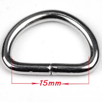 (20 peças/lote) de 15mm de Metal em forma de D com fivela de Bagagem de metal D anéis Semicírculo botão Sacos de montanhismo mochila acessórios