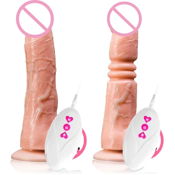 2021New Automáticas Telescópicas Aquecimento Vibrador Vibrador G-spot Massagem Enorme Realista Pênis Vibrador Brinquedos Sexuais para as Mulheres de Produtos do Sexo