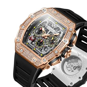 2022 de Luxo Nova Homens Relógio de ONOLA de Moda Exclusivo Diamante Incrustado de Design Mecânico Automático Fita Impermeável Watch Homens