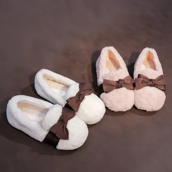 2022 no Inverno as Novas Meninas' Sapatos de Algodão forrada de Lã Quente Princesa Sapatos Peludos Sapatos ao ar livre vestem Inferior Gommino Maré