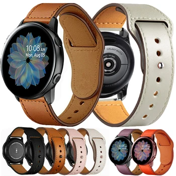 20mm 22mm banda de Couro Para Samsung Galaxy watch 4/Classic correia de 44mm Huawei GT/2/Pro Galaxy watch Active 2 45/40mm/46mm pulseira