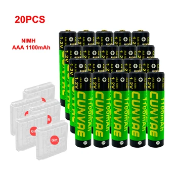 20Pcs 1,2 V AAA bateria Recarregável 1100mAh Ni-MH AAA Rechargeble Bateria para câmera Anti-caindo de carros de brinquedo+ AAA Caixa de Bateria