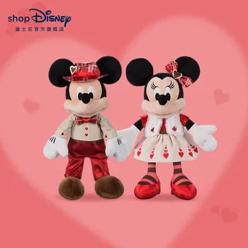2pcs/set Original Disney do Mickey Mouse Minnie de Pelúcia Boneca, Dia dos Namorados Para Algumas Crianças Brinquedo de Pelúcia de Natal, Presente de Aniversário Presente