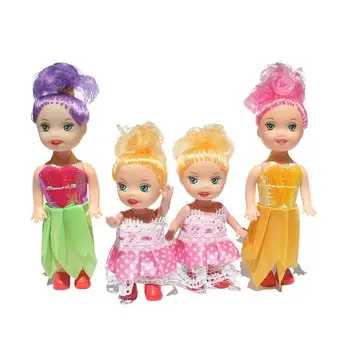 3 Polegadas Menina Bonecas Mini Bonecas Para 2-3 Anos De Idade As Meninas Menina Roupas De Boneca Vestido E Acessórios Coloridos, Roupas Feitas À Mão