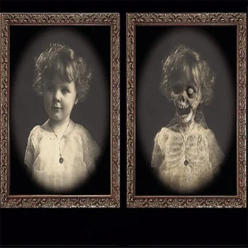 3D Foto do Fantasma do Quadro de Horror Quadros de Imagens a Mudar o Rosto do Fantasma de Halloween Decoração para uma Festa de Halloween na Casa Assombrada Decoração Adereços
