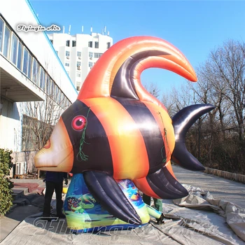 4m Grande e Colorida Inflável Peixes Tropicais Balão Airblown de Animais Marinhos Estátua de Réplica Para o Aquário de Decoração
