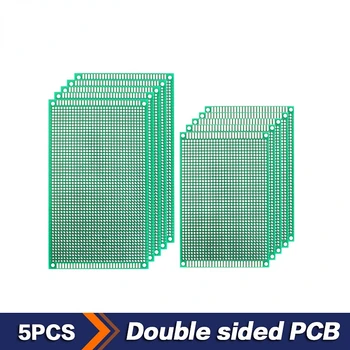 5PCS/MONTE Placa de Cobre Verde 6X8 8X12cm Universal do Pwb da Dupla Face de Protótipo de Componentes Eletrônicos da Placa do