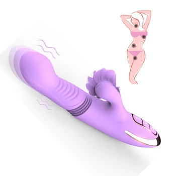 7 Modo De Vibração Erótica Aquecimento, Empurrando O Vibrador Ponto G Clítoris Estimulador Chupando A Língua Lambendo Vibrador Brinquedos Sexuais Para A Mulher