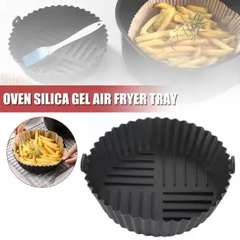 Air Fryer Pote Da Cozinha Do Silicone Reutilizável Vegetal Cozimento Do Frango Forro Q6o7 Frito Cesta Transparente Carne Fritar Ferramenta D4t0