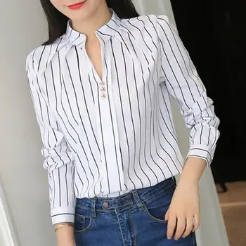 As Mulheres elegantes Camisa Stand Colar de Vestuário de trabalho, Corte 3D Casual Simples de Geometria Impressão Camisa Blusa