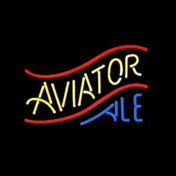 Aviador Ale Sinal de Néon Luz Artesanais Real Tubo de Vidro de Cerveja de Bar, KTV Loja de Festa Decoração de Casa de Empresas Anunciar a luz do Ecrã De 17