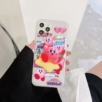Bonito dos desenhos animados Pokemon 3D Kirby titular Telefone de Caso Para o Iphone 11 12 13 Pro Max X Xr Xs 7 8 Plus Silicone Tampa Transparente