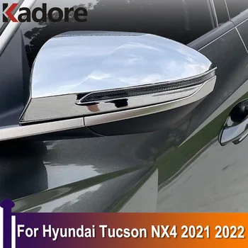 Carro do Lado do Espelho Tampa Para Hyundai Tucson NX4 2021 2022 Chrome Porta do Lado do Espelho Retrovisor Tampa Guarnições de Específico