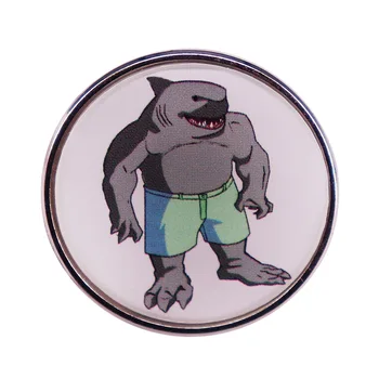 Cartoon Tubarão Esmalte Pin Embrulhar Roupas Broche De Lapela Fina Emblema De Jóias De Moda Amigo Dom