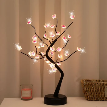 Cereja Árvore de Bonsai Lâmpada Bela decoração de Flor de Cereja Árvore de Luz com 36 LEDs USB ou Bateria Powered IP66 Waterproof CONDUZIU a