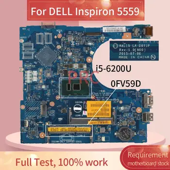 CN0FV59D 0FV59D Para DELL Inspiron 5559 i5-6200U Laptop placa-Mãe LA-D071P SR2EY DDR3 Notebook placa-mãe