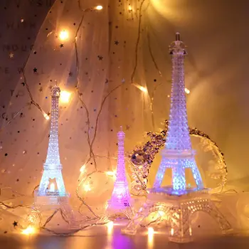 Colorido Da Moda De Paris Estilo De Acrílico Torre Eiffel Luzes Bela Atmosfera Romântica Tambem A Decoração Do Ambiente De Trabalho