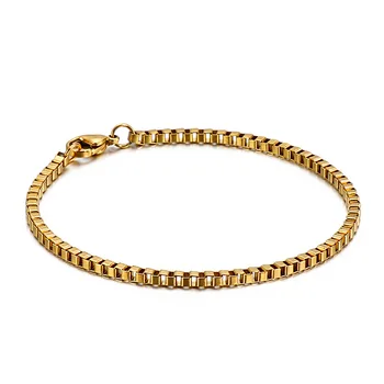 Cor de ouro Titânio, Aço Inoxidável, Bracelete de Homens de Mão Caixa de Ligação de Cadeia Original Hip Hop no Estilo de Jóias de Moda