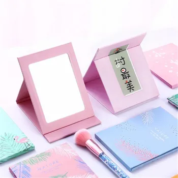 CSHOU212 Simples Candy Colors Portátil coreano Moda MIni Desktop Princesa Dobrável Espelho de desenhos animados Dormitório Papel de um Espelho Para