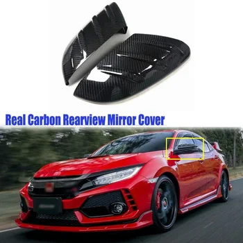 De Fibra de carbono, Espelho de Vista Traseira capas Exterior do Carro Para o Honda Civic Mugen Type-R FK8 2016-2020