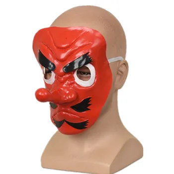 Demon Slayer Lâmina Máscara De Tengu Lin Taki Sakon Sub-Instrutor De Espírito Matar Equipe Metade Do Rosto A Máscara De Halloween Prop Máscara Vermelha