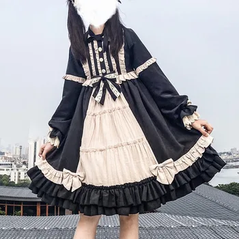 Doce Formal Japonês Vestido De Lolita Op De Manga Longa De Mulheres Vitorianas Lolitas Vintage Kawaii Anime Cosplay Roupa Gótica Bonito Meninas