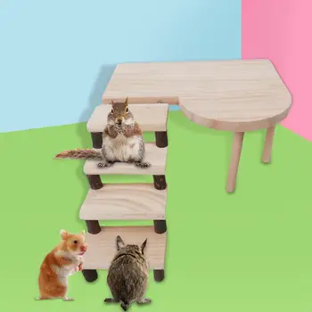 Duas Camadas Hamster Plataforma com Escada Gaiola de Paisagismo Subir a Ponte de Pinheiros Brinquedos para Animais de Pequeno porte Periquito cobaia Papagaio Mouse