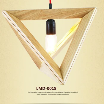 Estilo Japonês Triângulo De Madeira Pingente De Luz Pendurado Luz Da Corda Droplight Lamparas