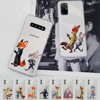 FHNBLJ Zootopia Caso de Telefone para Samsung S10 S20 lite S21 plus para Redmi Note8 9pro para Huawei P20 Caso Claro