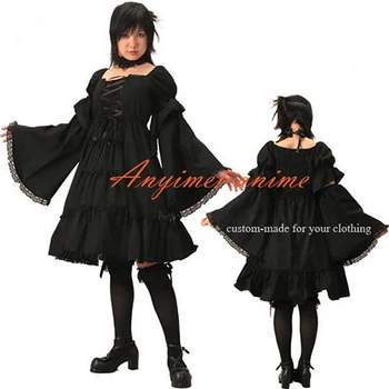 fondcosplay doce Mocinha Empregada Gothic Lolita Punk Moda Roupa de algodão preto Vestido de Cosplay Traje de CD/TV[CK1045]