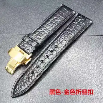 Genuíno Jacaré Pulseira de 18mm 19mm 20mm 21mm 22mm 24mm pulseira de mens watch banda de pele de crocodilo bracelete de couro cintos