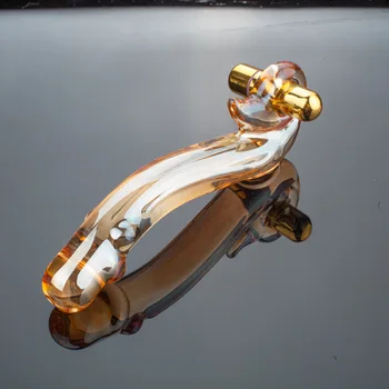 graciosa curva de ouro vibrador de vidro vibrador falso pênis anal plug anal sexy brinquedos beleza de vibração dildos de vidro de brinquedos sexuais produtos