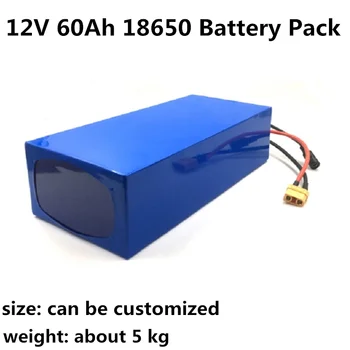 GTK Bateria Recarregável de alta capacidade 12V 60AH Bateria de polímero de Lítio para motores de barcos/painel de energia solar banco+12,6 V 5A carregador