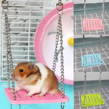Hamster Colorido Pendurado Balanço De Pequenos Animais Brinquedo De Atividade Gaiola Acessórios Para Hamsters, Ratos Papagaios
