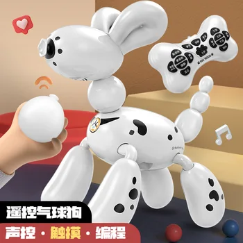Inteligente rc máquina de balão cão de brinquedo das crianças cão de programação stunt eletrônico de quebra-cabeça de menino de voz ativado crianças robô d