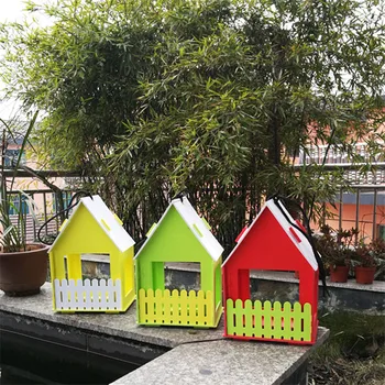 Jaulas De Madeira Casa De Ventilação Ninho De Pássaro Simulação Villa Jardim Birdhouse Pátio Ao Ar Livre Decorações De Aves De Suprimentos