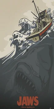 Jaws Toalha Terrível Tubarão Microfibra Toalha de Rosto Esporte Secagem de Viagem Toalhas de Mão 35x70cm
