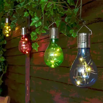 LED de Suspensão da Lâmpada Impermeável do Jardim Acampamento Solar Giratório de Luz do Bulbo de Decoração