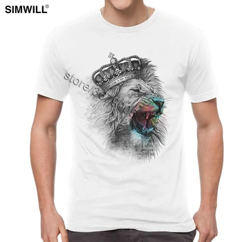 Legal Rei Leão T-Shirts Homens Respirável De Algodão Macio Tees O Pescoço Curto Mangas T-Shirts
