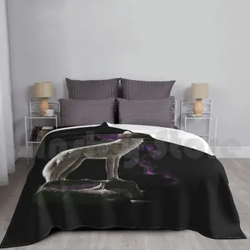 Lobo Uivar Cobertor Super Macio Luz Quente Fino Lobos Uivam Realista Desenho Lobo Caninos Animais Realista