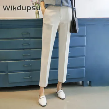 Lápis Calças Para Mulheres Moda De Nova Coreano Cintura Alta Terno De Calça Feminina Casual, Formal De Trabalho Do Office Senhora Chique Pettie Calças Oversize