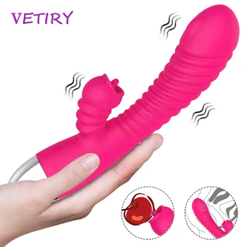 Língua Lambendo o Vibrador na Vagina Massager Sexo Oral 30 Modos de Vibrador Vibrador Brinquedos Sexuais para a Mulher Estimulador de Clitóris de Carregamento USB