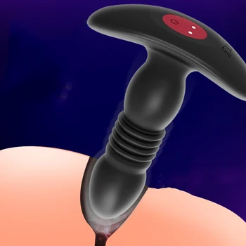 Masculino Telescópica retardar a Ejaculação Anel de Controle Remoto sem Fio Plug anal Anal com vibrador Vibrador Massageador de Próstata para o Homem o Sexo Brinquedos