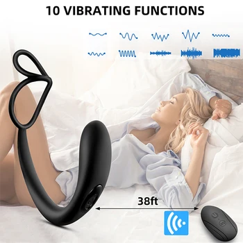 Massageador de próstata 10 Velocidades G-spot Homens Vibrador Plug Anal Estimulador sem Fio Atraso da Ejaculação Masculina de Vibração Adulto do Sexo Brinquedo