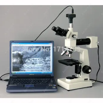 Microscópio metalúrgico--AmScope Suprimentos Trinocular Microscópio Metalúrgico 40X-640X